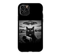 Custodia per iPhone 11 Pro Scared Black Cat UFO Selfie Gaming Console Divertente Videogioco