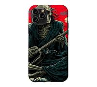 Custodia per iPhone 11 Pro Scheletro Chitarrista Onda Giapponese Red Moon Dark Rock Art