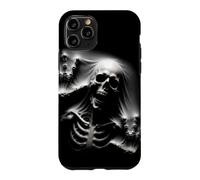 Custodia per iPhone 11 Pro Scheletro urlante gotico horror punk Hallowen teschi neri