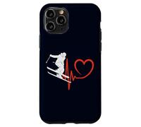 Custodia per iPhone 11 Pro Sci Freestyle Heartbeat Sciatore Sport Invernali ECG Pulse