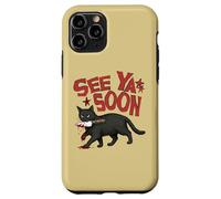 Custodia per iPhone 11 Pro See Ya Soon Dark Cat Meme Design Womens Girls