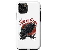 Custodia per iPhone 11 Pro See Ya Soon Raven Crow Red Moon Halloween Horror