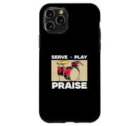 Custodia per iPhone 11 Pro Servire Elogio per musicisti cristiani adorare batteristi