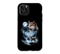 Custodia per iPhone 11 Pro Shiba Inu Howling to the Moon Retro 90's Dog