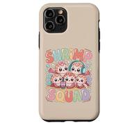 Custodia per iPhone 11 Pro Shrimp Squad Carino Kawaii Cartoon Sea Ocean Friends