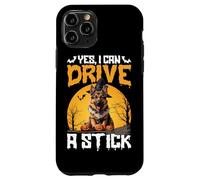 Custodia per iPhone 11 Pro Sì, posso guidare un bastone, pastore tedesco, Halloween