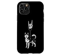 Custodia per iPhone 11 Pro Siberian Husky Cane Mushing Cool Retro Vintage 90s Alt Metal