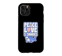 Custodia per iPhone 11 Pro Simbolo di pace amore e squali cuore pace