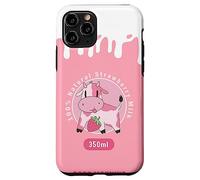 Custodia per iPhone 11 Pro Simpatica mucca rosa Kawaii, Strawberry Milk Girl