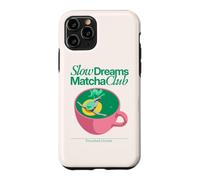 Custodia per iPhone 11 Pro Slow Dreams Matcha Club Estetica Retro Amante del Tè Verde