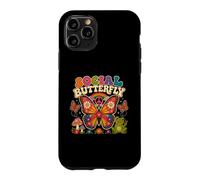 Custodia per iPhone 11 Pro Sociale Farfalla Hippie Fiore Potenza Pace Vibes Ragazze Felice