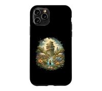 Custodia per iPhone 11 Pro Solarpunk Energia eolica Eco Future Nature Tech Design
