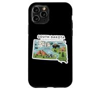 Custodia per iPhone 11 Pro South Dakota Mappa del Dakota del Sud con il Monte Rushmore