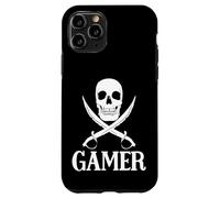 Custodia per iPhone 11 Pro Spade pirata del giocatore con l'attrezzatura di gioco del cranio per i giochi dei pirati