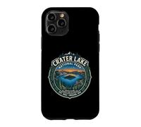 Custodia per iPhone 11 Pro Spilla vintage dell'isola dei maghi del Parco Nazionale del Lago dei Crateri dell'Oregon