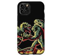 Custodia per iPhone 11 Pro Stencil Mash Geek tra King Kong Skull Island e Gaw MonsterVerse