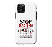 Custodia per iPhone 11 Pro Stop Racism It's Okay to Be Asian Black Arab Normal American