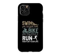 Custodia per iPhone 11 Pro Swim Bike Run Cooles - Bicicletta da triathlon