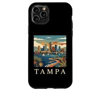 Custodia per iPhone 11 Pro Tampa Florida Retro Vintage Skyline Bay Waterfront Tramonto