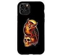 Custodia per iPhone 11 Pro Tatuaggio Mystic Owl Skull Full Moon - Design estetico scuro