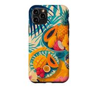 Custodia per iPhone 11 Pro Tavolo da frutta tropicale sotto ombre di palma