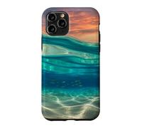 Custodia per iPhone 11 Pro Teal Ocean Tramonto Accessori per telefono Tropical Water Art