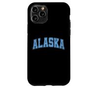 Custodia per iPhone 11 Pro Testo retrò in stile vintage azzurro Alaska