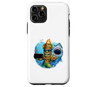 Custodia per iPhone 11 Pro Tiki Man Shark Selfie - Isola divertente Ocean Vibes Tropical