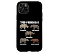 Custodia per iPhone 11 Pro Tipi di specie di rinoceronte Tabella educativa Amante della fauna selvatica
