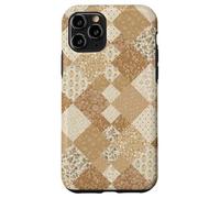 Custodia per iPhone 11 Pro Trapunta patchwork estetica floreale floreale beige Boho Flower