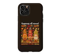 Custodia per iPhone 11 Pro Tre gnomi autunnali Zucca Patch Apple Sidro Mais Autunno