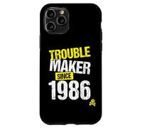Custodia per iPhone 11 Pro Trouble Maker since 1986 - Anno di nascita scherzo sarcastico