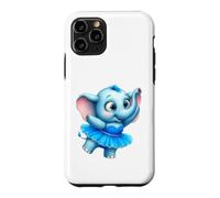 Custodia per iPhone 11 Pro Tutu blu ballerina elefante carino bambino