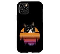 Custodia per iPhone 11 Pro Tuxedo Cat Retro 70s Sunset Vintage Cat Lover