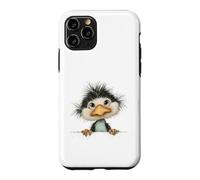 Custodia per iPhone 11 Pro Uccello birichino curioso che sbircia carino animale arte