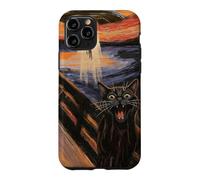 Custodia per iPhone 11 Pro UFO Alien Fun Urlando Cat Art Parodia