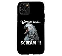 Custodia per iPhone 11 Pro Urlando pappagallo cenerino cenerino T, meme divertente per