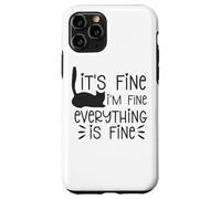 Custodia per iPhone 11 Pro Va bene, sto bene, va tutto bene, gatto, sarcasmo