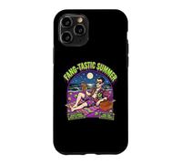 Custodia per iPhone 11 Pro Vacanze estive di Halloween a Dracula sulla spiaggia dei vampiri con Fang-Tastic