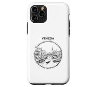 Custodia per iPhone 11 Pro Venezia Italia Schizzo Rialto Ponte Gondola Art