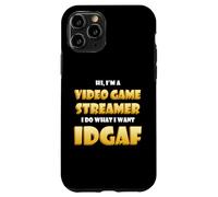 Custodia per iPhone 11 Pro Video Game Streamer IDGAF Costume Gaming IRL Streaming Games
