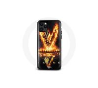 Custodia per iPhone 11 Pro Vikings Serie Stagione 6 logo V Spada di Fuoco Fondo Nero