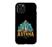 Custodia per iPhone 11 Pro Vintage Astana Kazakistan Viaggio Souvenir Landmark Gift