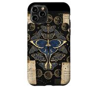 Custodia per iPhone 11 Pro Vintage Luna Moth Fase Lunare Celeste Occulto
