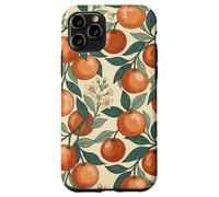Custodia per iPhone 11 Pro Vintage Orange Fruit and Blossom Botanical Pattern
