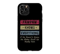 Custodia per iPhone 11 Pro Vintage Pawpaw Knows Everything Dad Father Father's Day