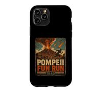 Custodia per iPhone 11 Pro Vintage Pompei Fun Run Antico Roma Vulcano Eruzione Umorismo