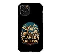 Custodia per iPhone 11 Pro Vintage St. Anton am Arlberg Austria Viaggio Landmark Gift