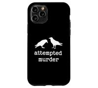 Custodia per iPhone 11 Pro Vintage tentato omicidio divertente corvo gioco di parole uccello dall'aspetto fresco Ar