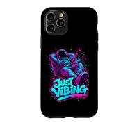 Custodia per iPhone 11 Pro Viola e Teal Astronaut Just Vibing Graphic per gli uomini